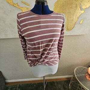 Striped Mauve and White Women's Top